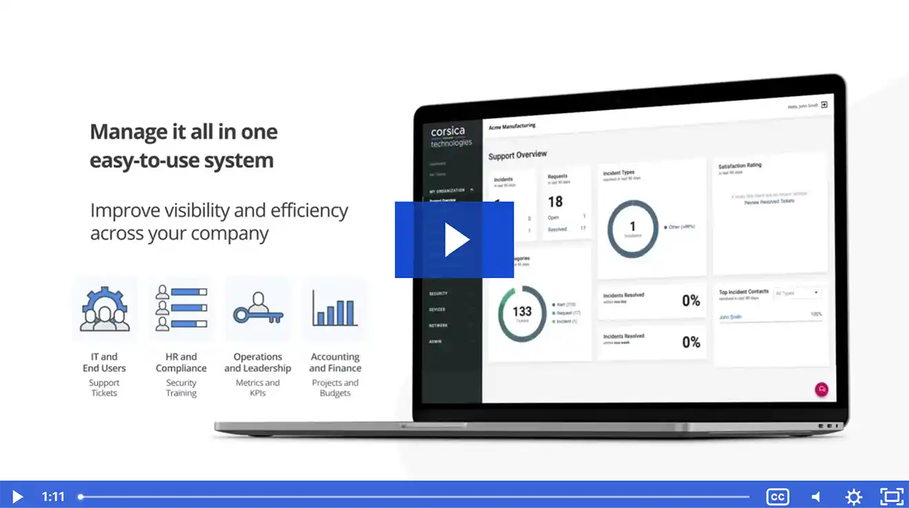 Managed IT Services Client Portal - Video thumbnail - Corsica Technologies
